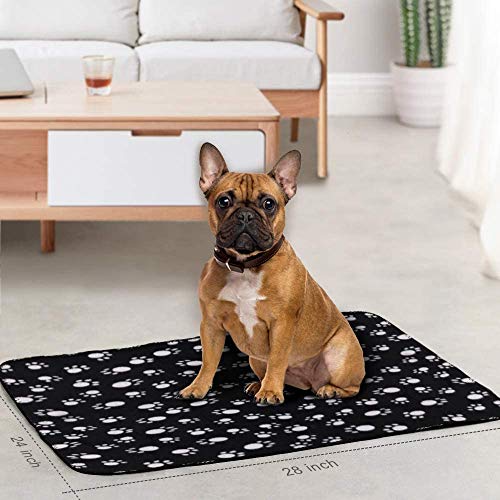 Comsmart Dog Blankets for Small Dogs, 6 Pack Puppy Blanket Cute Paw Print Pet Blanket for Dog, Puppy, Cat, Kitten, 24x28 inches