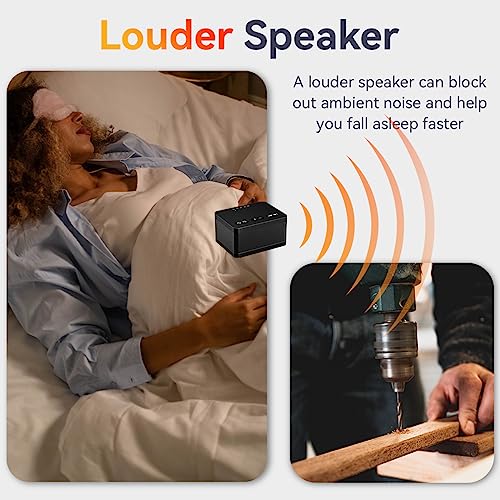 DailyBody Sound Machine White Noise Machine with 30 Soothing Sounds 36 Levels Volume 5 Timers and Memory Function Effectively Blocks Noise Ideal Sleep Machine for Baby Kids Adults… (Black)