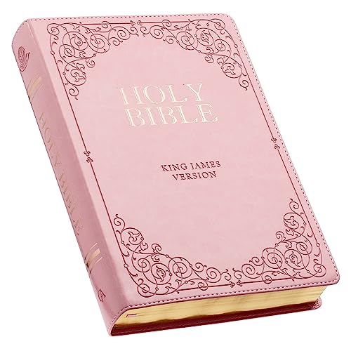 KJV Holy Bible, Giant Print Full-size Faux Leather Red Letter Edition - Thumb Index & Ribbon Marker, King James Version, Pink (KJV Full Size GP Editions)