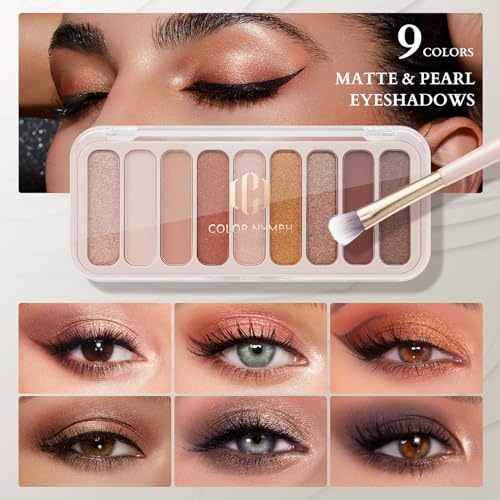 Color Nymph Beginners Makeup Kit for Teens Girls with Cosmetic Bag, Girls Makeup Kit For Women included 9 Color Eyeshadow Palette Concealer Liquid Blush Eyeliner Lipgloss