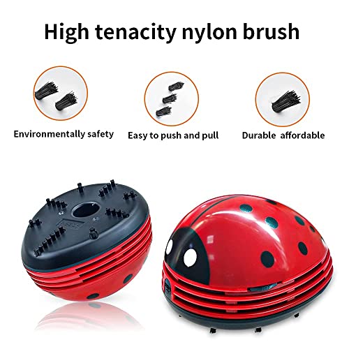 E ECSEM Cute Portable Cartoon Mini Desktop Vacuum Cleaner Table Dust Crumb Sweeper(Red#002)