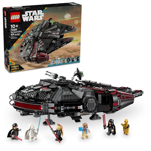 LEGO Star Wars The Dark Falcon Buildable Starship, Star Wars Toy Vehicle Set for Boys and Girls, Collectible Millenium Falcon Toy with 6 Star Wars Minifigures, Birthday Gift for Kids or Any Fan, 75389