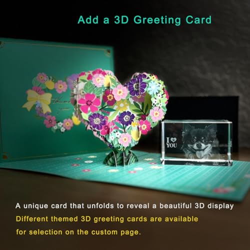 PD 3DPIXDANCE 3D Crystal Photo, Customized Gifts for Wife, Women, Him, Her, Dad and Mom. Custom Picture Gifts for Birthday, Wedding, Anniversary, Memorial, Picture Gift for Pet Lovers.