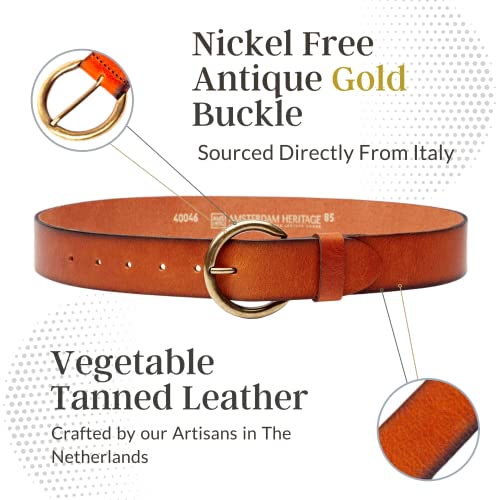 Amsterdam Heritage Leather Belts For Women - Brown Belt Women, Womens Belts For Jeans And Fashion Belts For Women