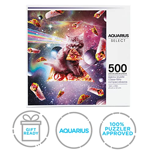 AQUARIUS Random Galaxy Cat Pizza Puzzle (500 Piece Jigsaw Puzzle) - Officially Licensed Random Galaxy Merchandise & Collectibles - Glare Free - Precision Fit - Virtually No Puzzle Dust - 16x20 Inches