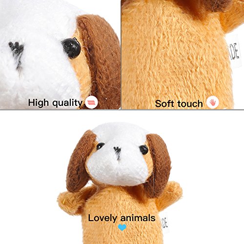 Acekid 10pcs Soft Plush Animal Finger Puppets Set Baby Story Time Velvet Animal Style for Toddlers