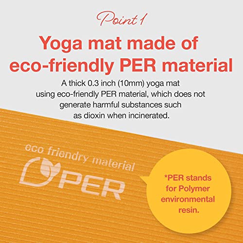 Primasole Yoga Mat Eco-Friendly Material 1/2"(10mm) Non-Slip Yoga Pilates Fitness at Home & Gym Twin Color Coral Red/Gray