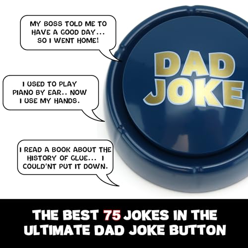 The Ultimate Dad Joke Button Funny Gift for Dads and Fathers 75 Hilarious Dad Jokes - Ready to Gift Box, Fun for Dads, Kids, Grandpa, Uncles, The Gift of Laughs, Hilarious Family Friendly Jokes