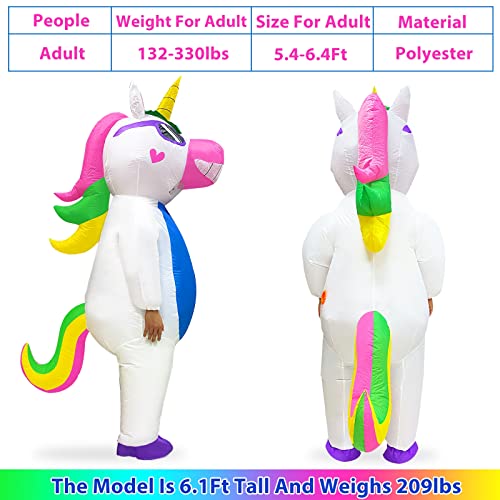 Camlinbo Halloween Inflatable Unicorn Costume for Adults Kids Full Body Blow up Halloween Costumes Party Cosplay