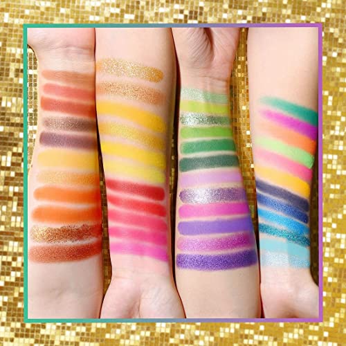 UCANBE EXOTIC FLAVORS Neon Eyeshadow Makeup Palette - 48 Colorful High Pigmented - Rainbow Matte Shimmer Glitter Eye Shadow Make Up Pallet Gift Set