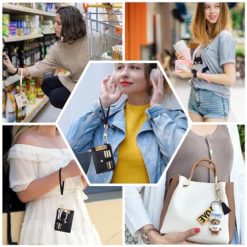 New Fashion Kingdom Wristlet Keychain Wallet for Women Slim Rfid Blocking Credit Card Holder Wristlet Zip Id Case Wallet Small Compact Leather Wallet Coin Purse for Women (Gray)