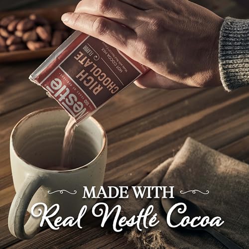 Nestle Hot Chocolate Packets, Hot Cocoa Mix, Rich Chocolate Flavor, Made with Real Cocoa, Bulk Pack, 0.71 oz Packet (50 Count)