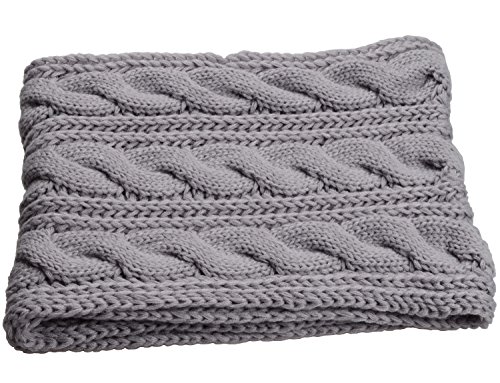 NEOSAN Womens Thick Ribbed Knit Winter Infinity Circle Loop Scarf Twist Grey