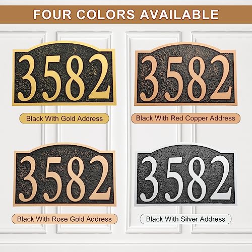 Personalized Address Plaque Sign Cast Metal - Custom House Number Plaque Sign,House Address Numbers for House Address Outside,Store,Yard,Garage,Apartment,Thick Rust-Free,Fade Resistant 911 Visibility