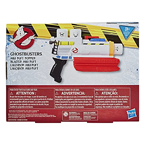 Ghostbusters Mini-Puft Popper Blaster Action Afterlife Roleplay Toy with 3 Foam Puft Projectiles for Kids Ages 8 and Up