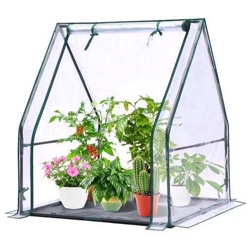 Mini Greenhouse for Indoor Outdoor: Ohuhu Tabletop Portable Green House with Waterproof Pad for Small Plants Nursery Germination, 36"x36"x42" Light Duty Cover Tent Humidity Dome Seedling Accessory