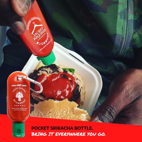 Pocket Sriracha Mini Sriracha Hot Sauce Bottle Keyring 3 PACK Bring Hot Sauce with you Everywhere - Great Chilli Sauce Gift (Shipped Empty)