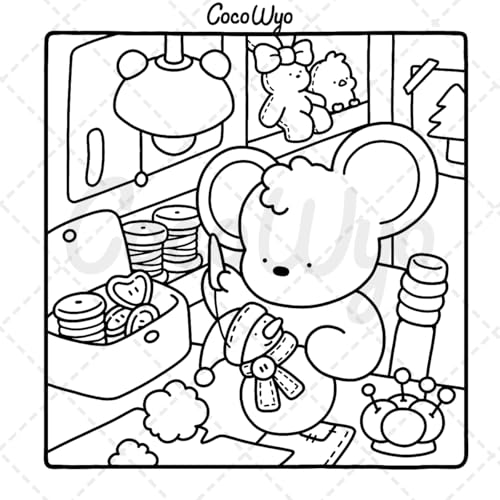 Comfy Days: Coloring Book for Adults and Teens Featuring Super Cute Animal Characters in Cozy Hygge Moments for Relaxation (Cozy Spaces Coloring)