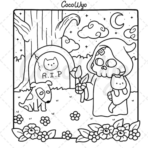 Spooky Cutie: Coloring Book for Adults and Teens Featuring Adorable Creepy Creatures in Cozy Hygge Moments for Relaxation (Cozy Spaces Coloring)