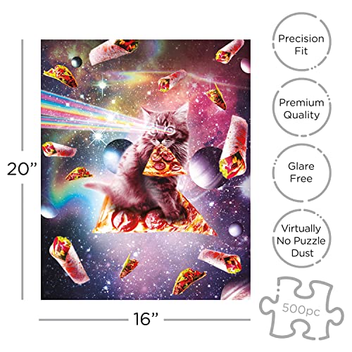 AQUARIUS Random Galaxy Cat Pizza Puzzle (500 Piece Jigsaw Puzzle) - Officially Licensed Random Galaxy Merchandise & Collectibles - Glare Free - Precision Fit - Virtually No Puzzle Dust - 16x20 Inches