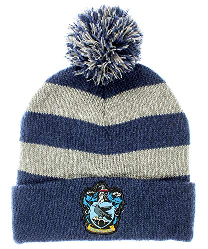 Bioworld Harry Potter Hogwarts Houses Knit Ravenclaw Scarf & Pom Beanie Set