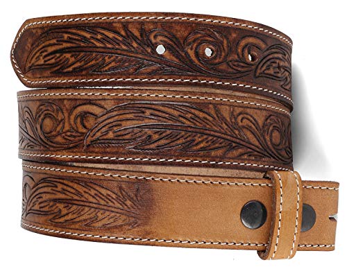 F&L CLASSIC Western Belt without buckle for men – Full Grain Leather Cowboy Belts for jeans - One Piece Leather strap belt, USA,2022-06, size 46