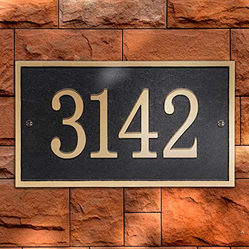 Handcrafted Address Plaque - House Sign Number Wall Plaque (11" x 6.3") Personalized House Sign for House, Apartment, Office, 911 Visibility Signage, Any Font (Rose Gold)