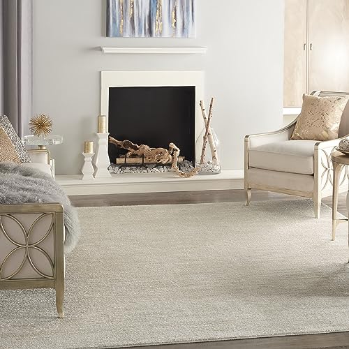 Nourison Essentials Indoor/Outdoor Ivory Beige 8' x 10' Area Rug, Easy Cleaning, Non Shedding, Bed Room, Living Room, Dining Room, Backyard, Deck, Patio (8x10)