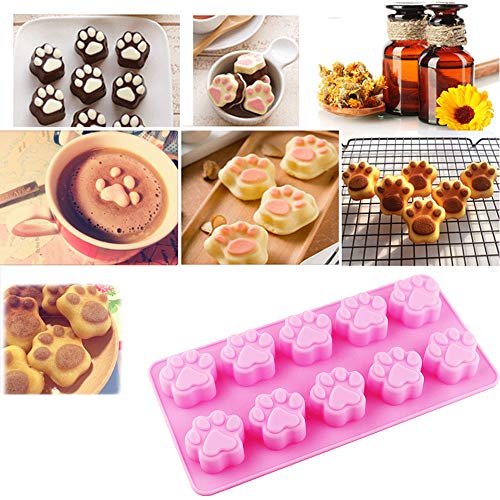 7 Pack Dog Treat Molds, Puppy Dog Paw and Bone Molds, Non-stick Dog Ice Molds Trays, Reusable Baking Molds for Chocolate, Candy, Cupcake, Biscuits- perfect Dog Cookie Molds for Puppy lovers