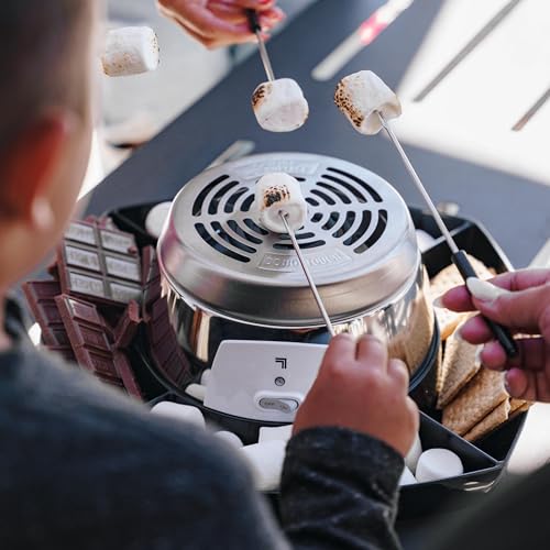 SHARPER IMAGE Electric S'mores Maker [Amazon Exclusive] 8-Piece Kit, 6 Skewers & Serving Tray, Small Kitchen Appliance, Flameless Tabletop Marshmallow Roaster, Date Night Fun Kids Family Activity