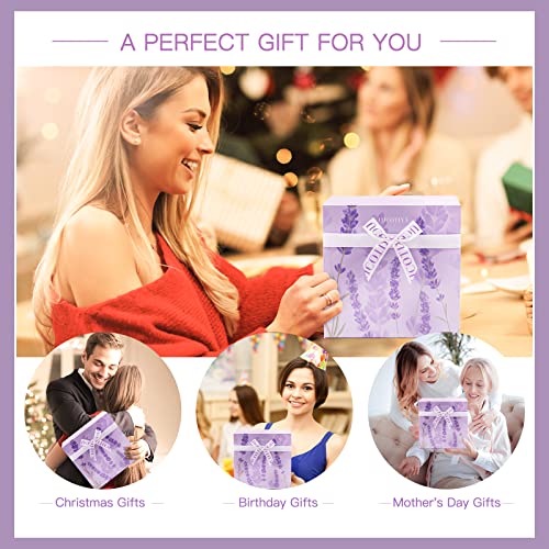 Gifts for Women, Birthday Gifts for Women Spa Gifts Baskets for Women Bubble Bath and Body Gifts Set for Women Lavender Gifts for Mom Her Female Sister Mother Teacher Wine Tumbler Purple Gifts