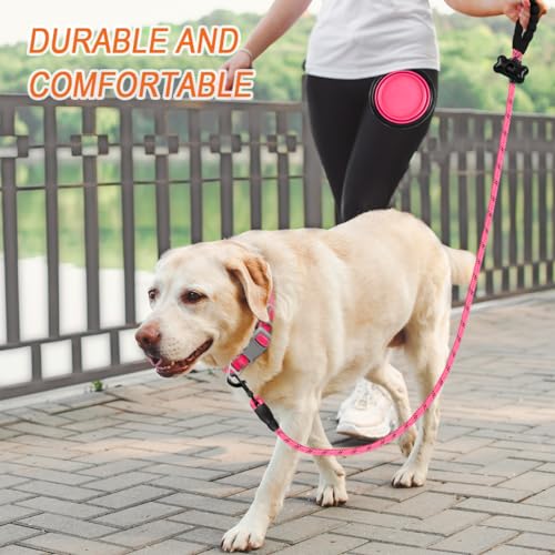 BARKBAY Dog Leashes for Large Dogs Heavy Duty Dog Leash 4/5/6 FT with Comfortable Padded Handle and Highly Reflective Threads for Medium Large Dogs Walking Training Running (5FT-1/2'',Pink)