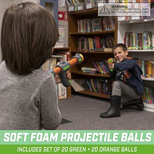 GoSports Official Foam Fire Blasters 2 Pack Toy Blasters & Replacement Bullet Balls - Fun for Accuracy Games and GoSports Foam Fire Shooting Games