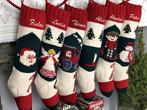 Christmas Stocking Personalized Hand Knit Snowman Stocking