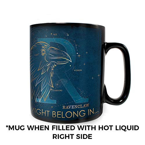 Morphing Mugs Harry Potter – Celestial Hogwarts Houses – Ravenclaw – Sorting Hat Heat Sensitive Clue Mug – Full image revealed when HOT liquid is added - 16oz Large Drinkware