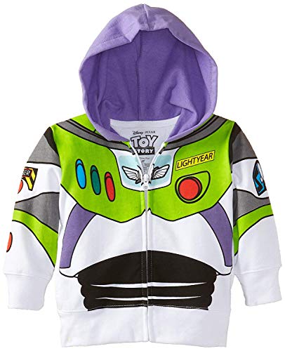 Disney boys Buzz Lightyear Toy Story fashion hoodies, White, 3T US