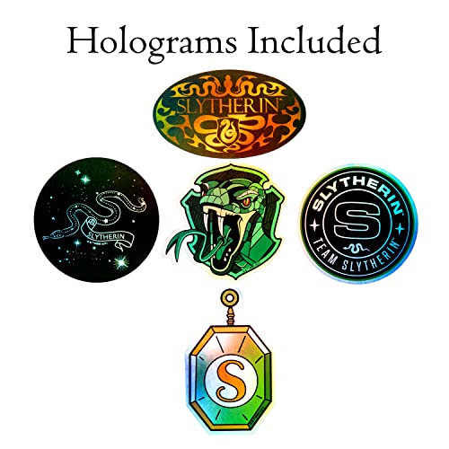 Conquest Journals Harry Potter Slytherin Vinyl Stickers, Unique Stickers Including Holograms, Waterproof and UV Resistant, Great for All Your Gadgets, Potterfy All The Things (60 Pack)