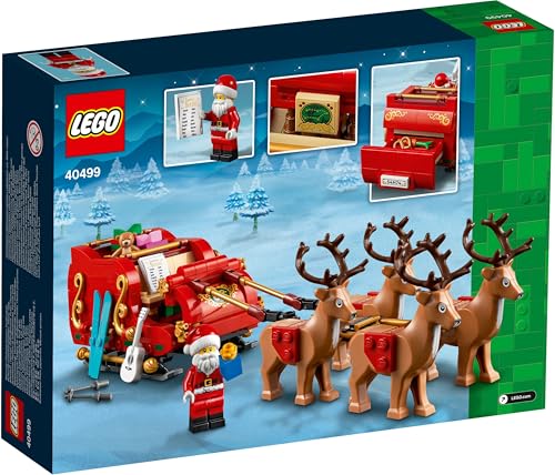 LEGO Santa’s Sleigh Christmas Toy Building Set for Kids Ages 9-13, Comes with a Santa Figurine & Reindeer, Gift for Boys and Girls, Holiday Home Decor, 40499