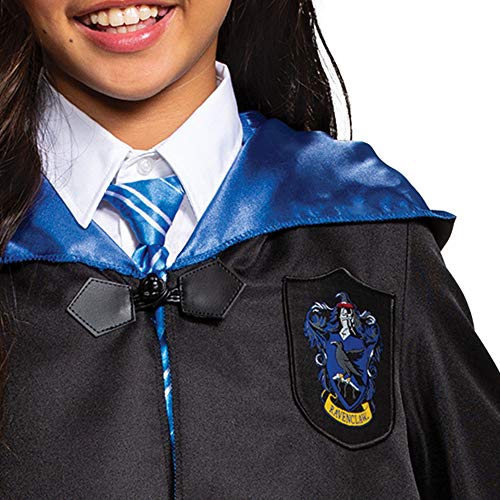 Disguise Harry Potter Ravenclaw Robe Deluxe Children's Costume Accessory, Black & Blue, Kids Size Medium (7-8)