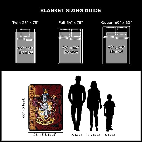 Northwest Harry Potter Micro Raschel Throw Blanket, 46" x 60", Battle Flag