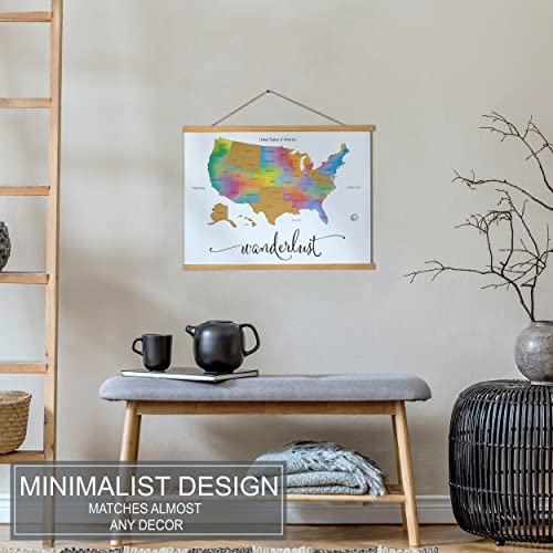 Scratch Off Map of The United States | Deluxe Watercolor Wanderlust Edition | Large Size 24"x 17" | Easy to Frame | Beautiful Wall Art | Perfect Travel Gift | Includes Scratch Off Tools