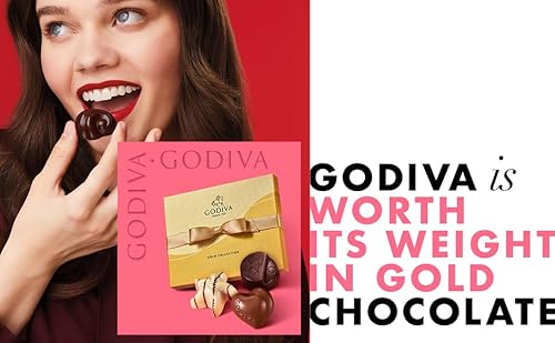 Godiva Chocolatier Gourmet Chocolate Gold Gift Box - 72-Piece Assortment with Ganaches, Nuts, Caramels, Pralines in Milk, White, Dark Chocolate Shells - Quality Assorted Chocolate Candy Box with Gold Ribbon