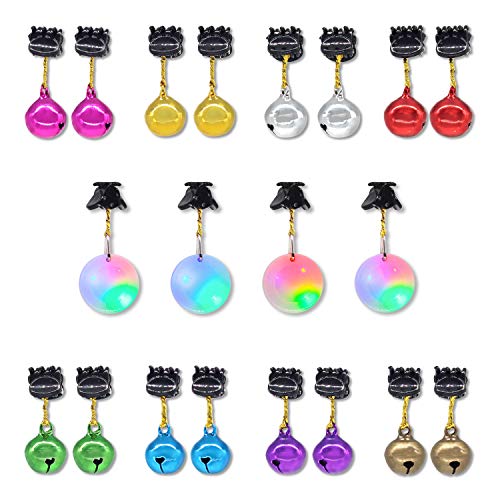 DecoTiny 20pcs Light Up Beard Ornaments, 16 Pcs Sounding Jingle Bells, 4 Pcs Beard Lights Beard Bauble Ornaments, Great Christmas and New Year Festival Gift for Friends Husband