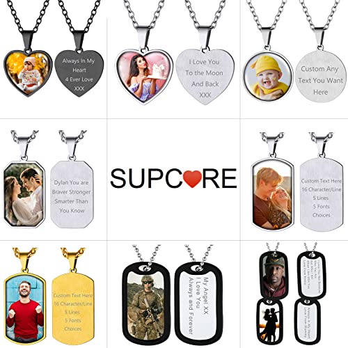 Mens Custom Dog Tag Pendant with Chain Personalized Engraving Necklaces Gifts for Men Dad Son Lover Husband friend Him Christmas