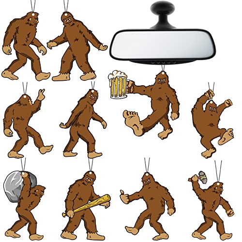 Demissle 10 Pieces Sasquatch Gifts Sasquatch Air Freshener Car Funny Air Fresheners for Men Hanging Truck Air Fresheners Car Accessories Ideal Gift for Birthday, Christmas Stocking Stuffers