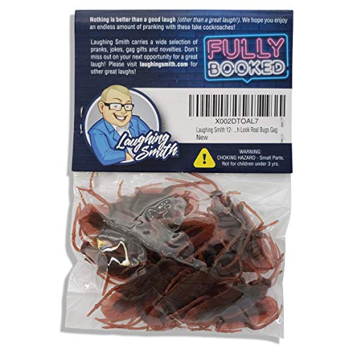 12 x Fake Roaches - Bag of Cockroaches That Look Real - Realistic Plastic Bugs - Hilarious Roach Pranks for Adults and Kids - Shock Your Friends and Family with a Life Like Cockroach