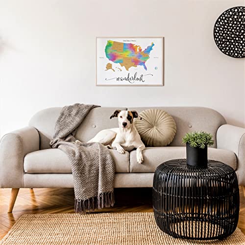 Scratch Off Map of The United States | Deluxe Watercolor Wanderlust Edition | Large Size 24"x 17" | Easy to Frame | Beautiful Wall Art | Perfect Travel Gift | Includes Scratch Off Tools