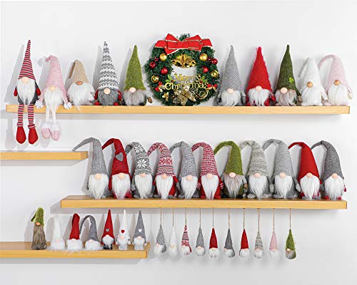 Funoasis Holiday Gnome Handmade Swedish Tomte, Christmas Elf Decoration Ornaments Thanks Giving Day Gifts Swedish Gnomes tomte (Grey Snowflake-19 Inches)