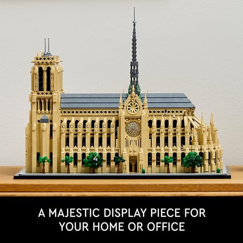 LEGO Architecture Notre-Dame de Paris Replica, Architectural Model Kit, Collectible Building Set for Adults, Build and Display Souvenir, Gift Idea for Lovers of History, Travel and Art, 21061