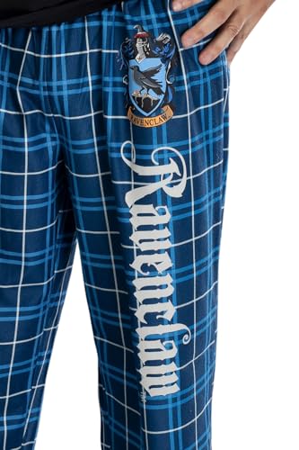 Harry Potter Adult Mens' Ravenclaw House Crest Plaid Pajama Pants (X-Large)